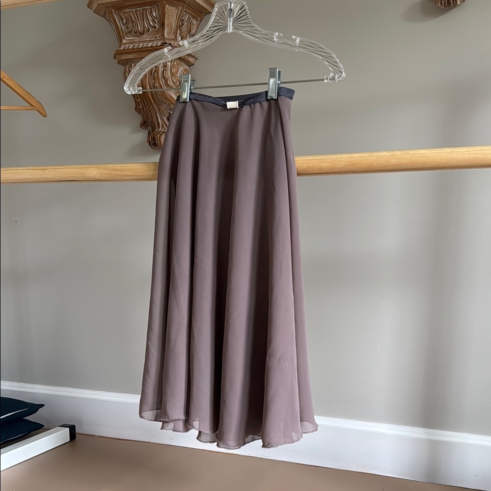 Aurora Skirts Taupe Chiffon wrap skirt